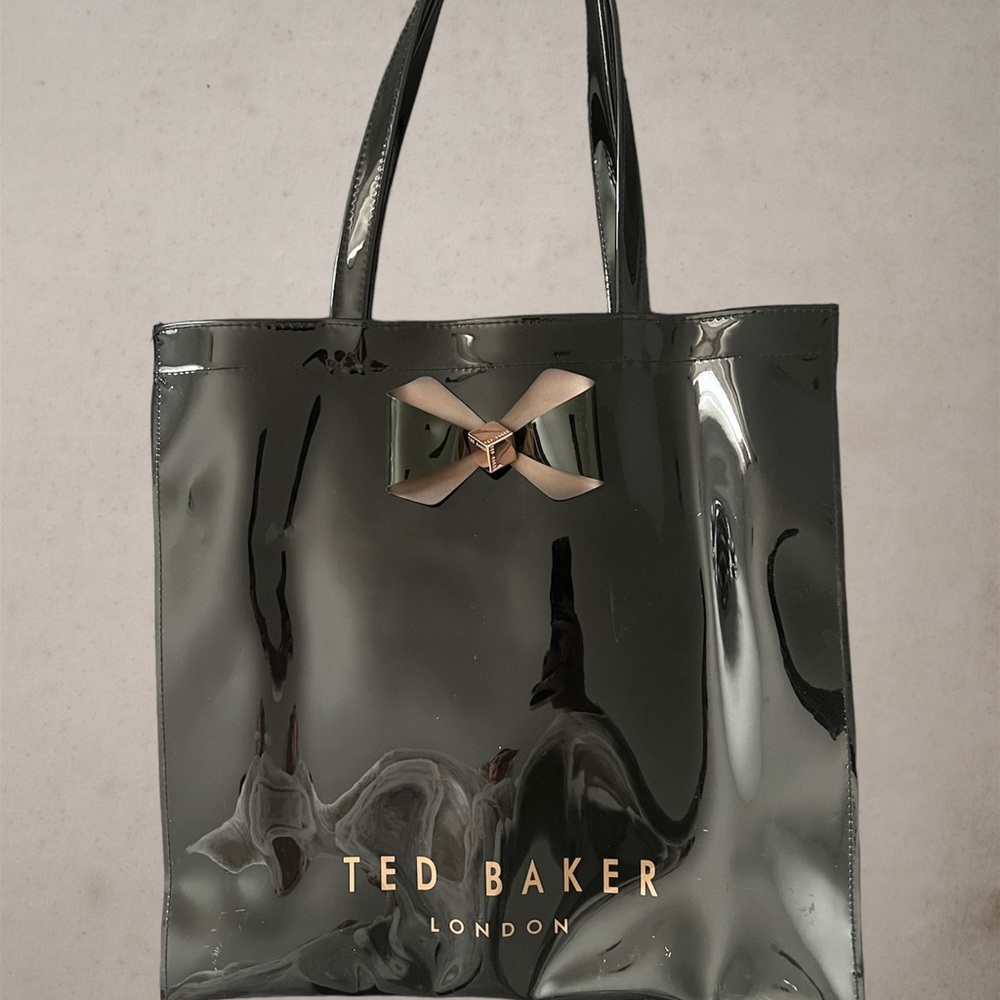 Ted Baker London Vinyl Large Shopper Tote in Black